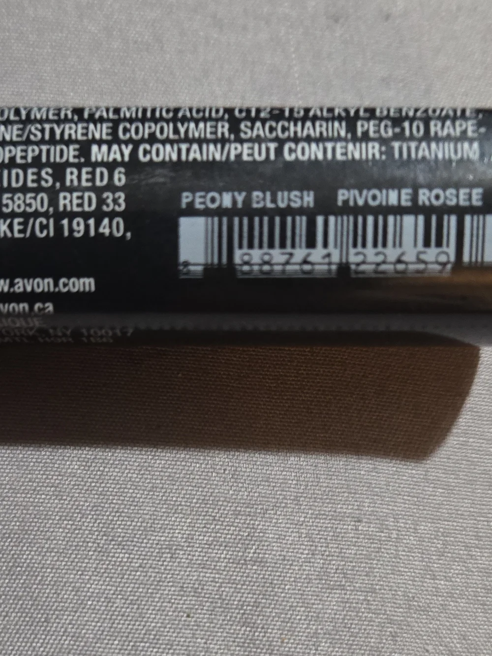 Avon Lipstick Tube - Black and White Labeling